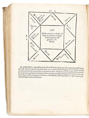 Cagnati, Marsilio (1543-1612) Almanac o Vero Efemeridi de Pianeti dal 1588. sino al 1606.